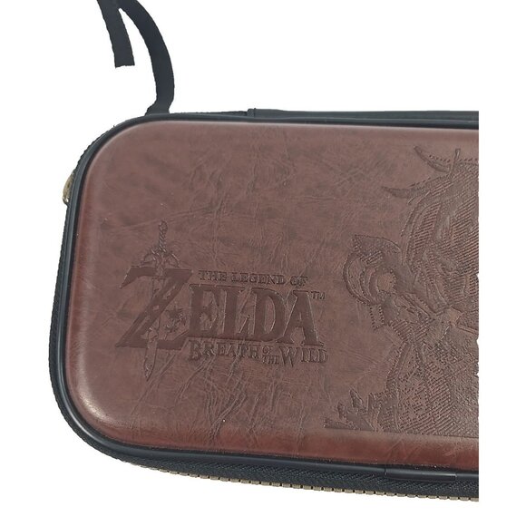 The Legend of Zelda Breath of the Wild Switch Case Brown Embossed Carrying Bag - Picture 2 of 9